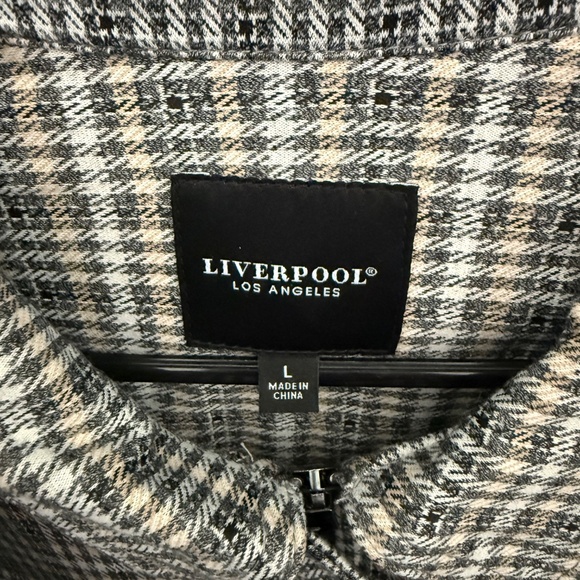 NWT Liverpool Los Angeles Plaid Zip Up Utility Jacket Size Large - Picture 6 of 6